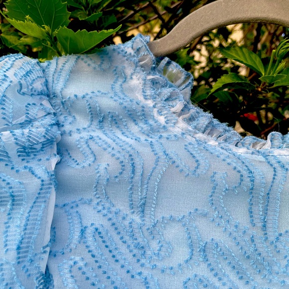 light blue puff sleeve blouse ❄️ - Picture 2 of 4